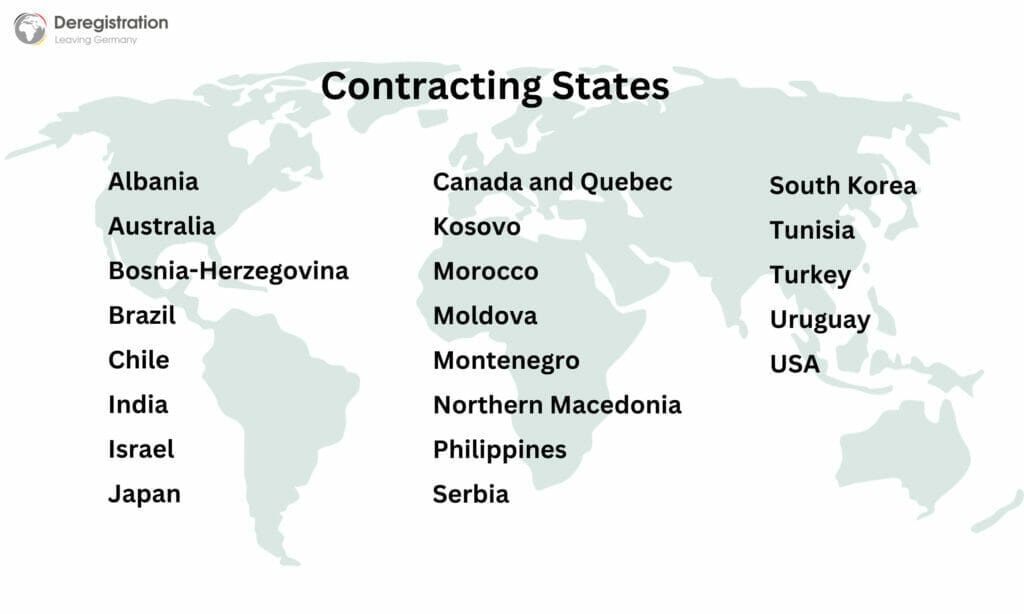 Countries that have a social security agreement with Germany.
